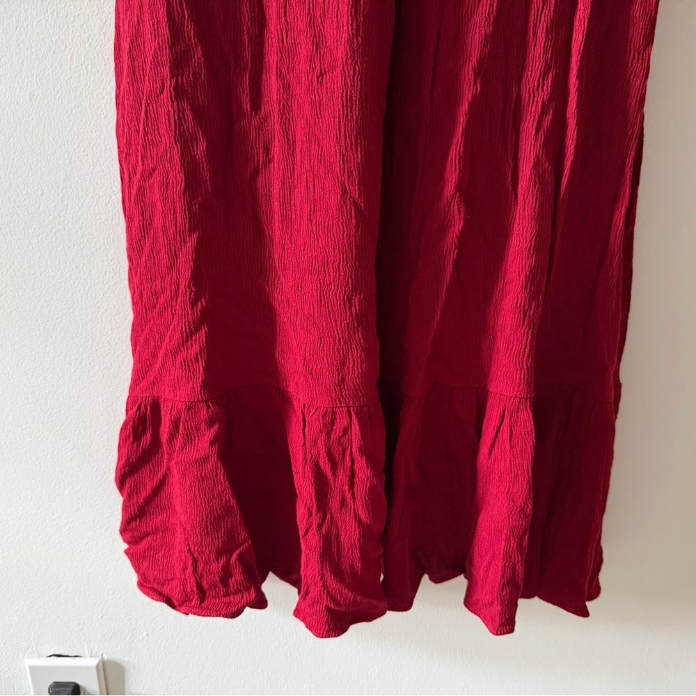 NWT Altar’d State Midi Ruffle Dress in Burgundy Red Size XS Holiday Party Guest - Picture 9 of 16
